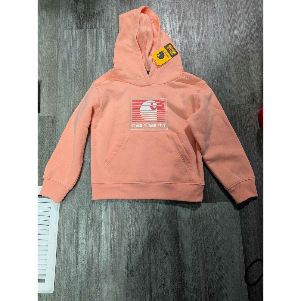 Carhartt Toddler Boys Girls 4T Amber Graphic Logo Hoodie Hooded Sweatshirt NWT